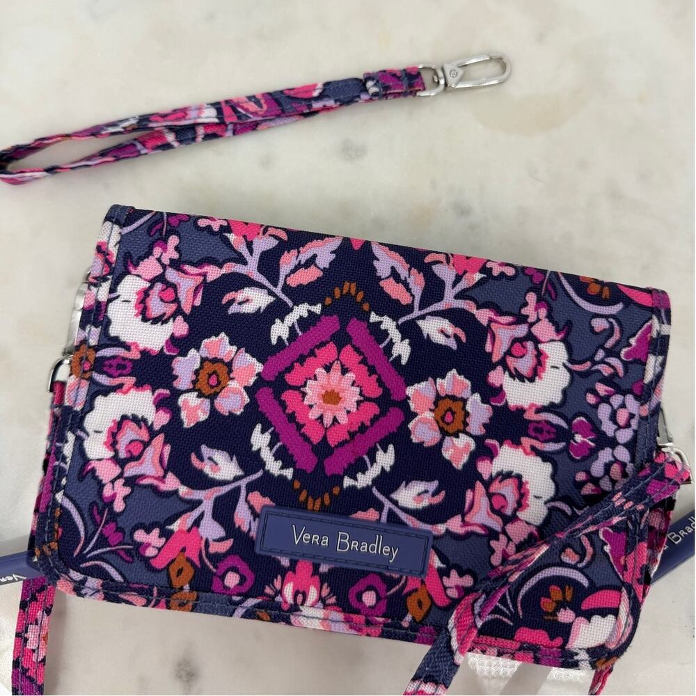 Vera Bradley Magenta Medallion RFID 3-in-1 Crossbody Wallet - Picture 5 of 6
